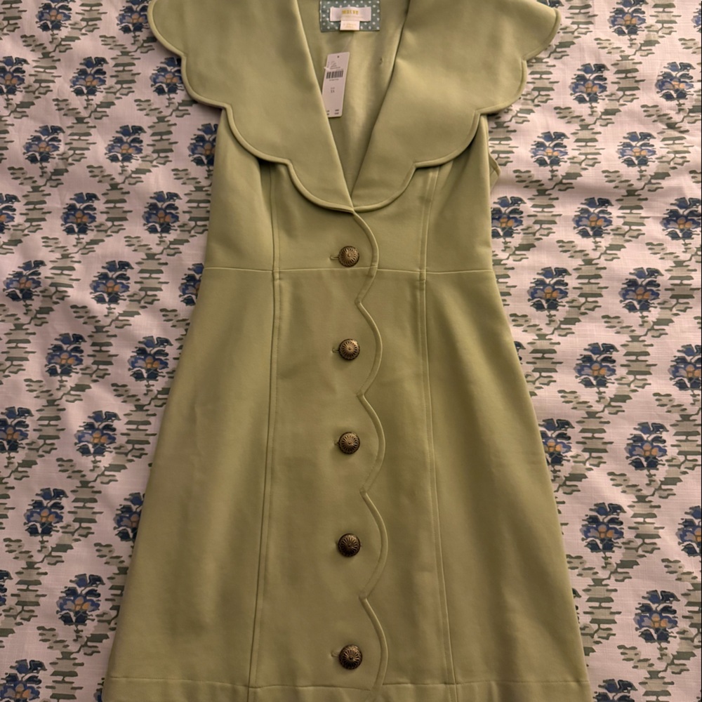 Anthropologie Maeve Scalloped Collar Mini Dress XS NWT